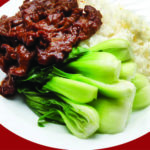 Beef with Chinese Greens on Rice