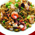 Tender Trap Fried Rice with Shrimp, Pork and Chicken